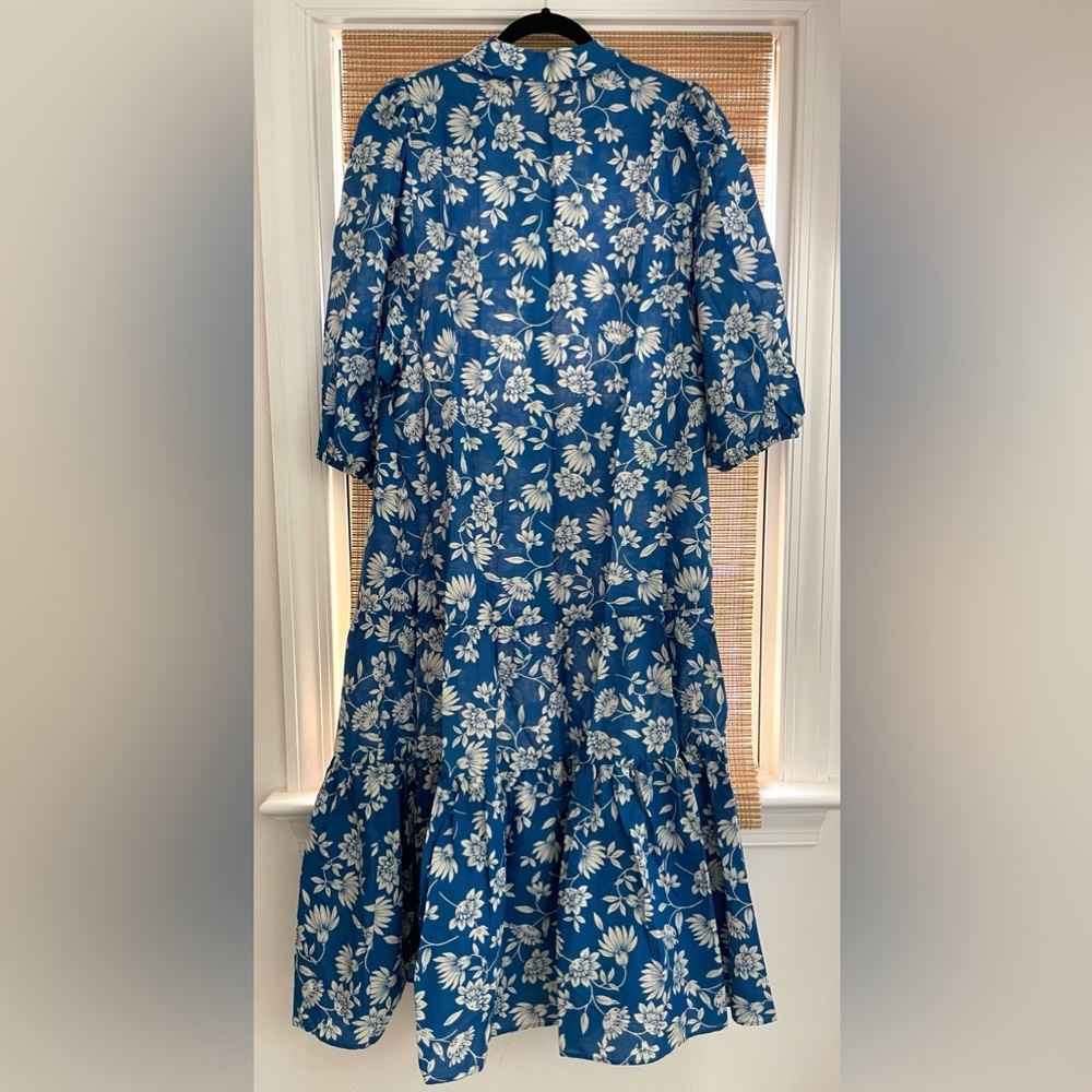 Zara Blue Floral Midi Dress - Picture 4 of 7